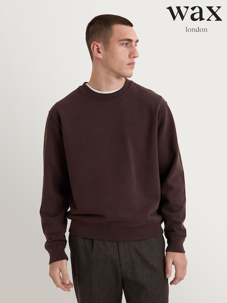 Marrón - Regular Wax London Sidney Loopback Washed Sweatshirt