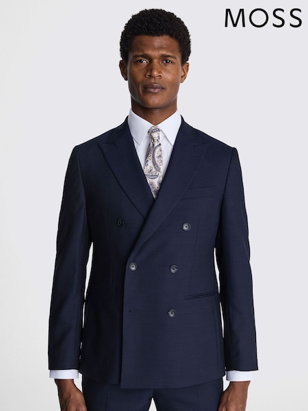 MOSS Blue Tailored Fit Half Lined Jacket (E48783) | AED1,055