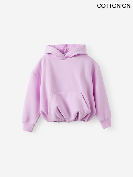 Lila - Cotton On Sienna Bubble Hem Oversized Hoodie aus Baumwolle mit seitlichem Saum