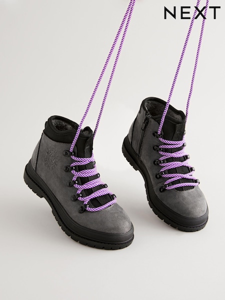Grey Lace-Up Hiker Boots (E48868) | €35 - €43