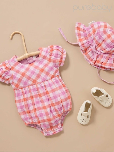 Purebaby Purple Gingham Sunhat (E48889) | €12.50