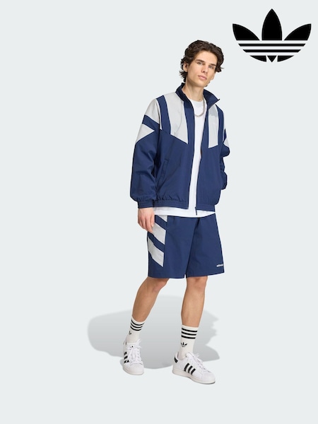 Blue - Regular Adidas Originals Blocked Track Top
