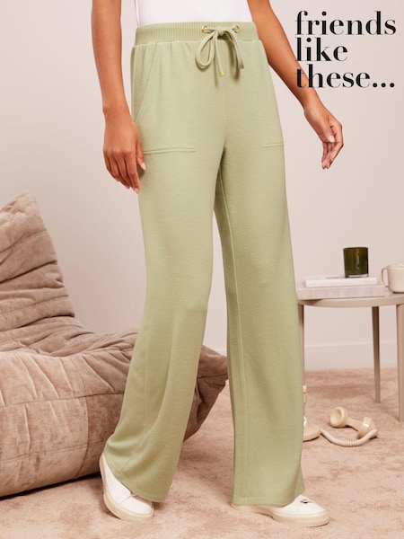 Friends Like These Green Wide Leg Loungewear Trousers (E49341) | $34