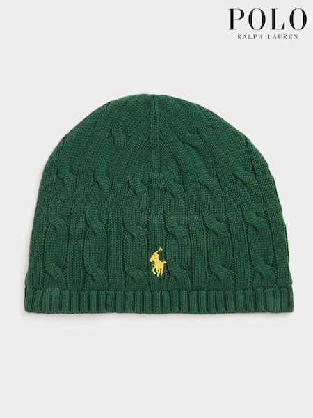 zelena - Polo Ralph Lauren Boy Cable Knit 100% Cotton Hat (E49576) | € 33