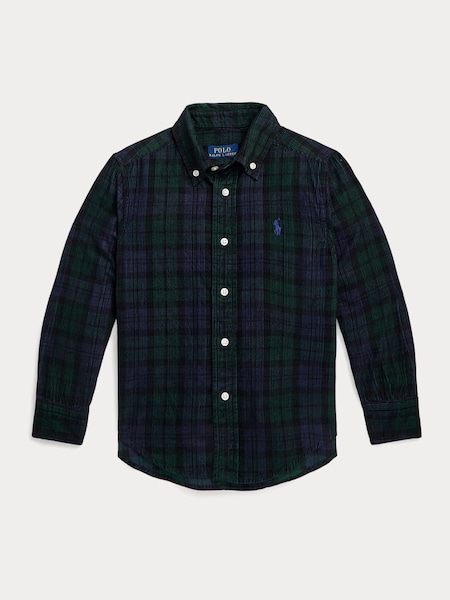 Polo Ralph Lauren Boy Plaid 100% Cotton Corduroy Shirt (E49579) | €63