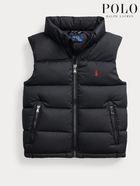 Polo Ralph Lauren Boys Ripstop Down Black Gilet (E49604) | €137