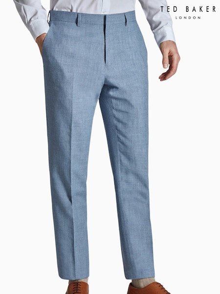 Ted Baker Tailoring Blue Hydra Linen Slim Fit Trousers (E49642) | R$ 1,380