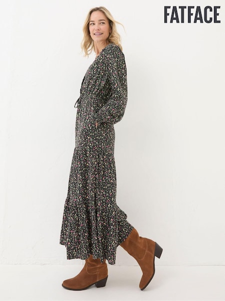 FatFace Dahlia Black Ditsy Maxi Dress (E50032) | €42