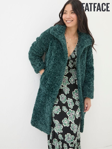 FatFace Catie Green Teddy Coat (E50072) | €92