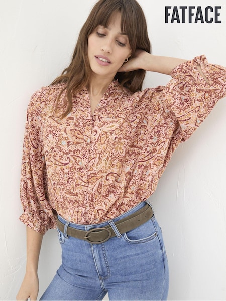FatFace Evelyn Dusky Pink Wild Paisley Blouse (E50077) | €36.50