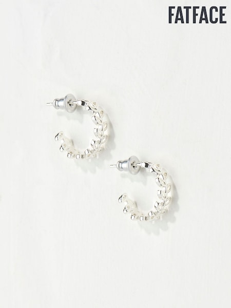 FatFace Daisy Silver Tone Tone Hoops Earrings (E50105) | €13.50