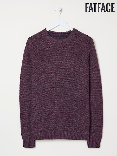 FatFace Hove Burgundy Red Crew Neck Jumper (E50115) | €46