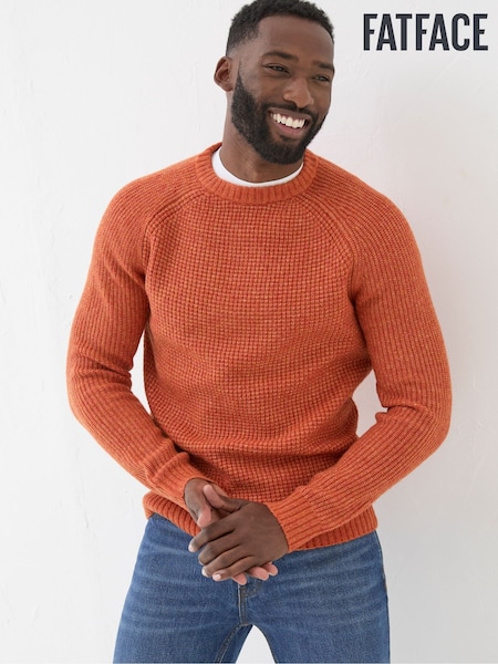 FatFace Calder Orange Crew Neck Jumper (E50128) | €42