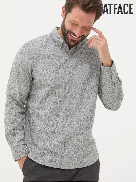FatFace Grey Long Sleeve Sketch Floral Print Shirt (E50132) | €33