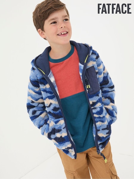 FatFace Blue Camo Zip Through Fleece (E50141) | €21