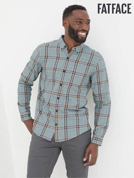 FatFace Charlton Blue Long Sleeve Check 100% Cotton Shirt (E50145) | €33