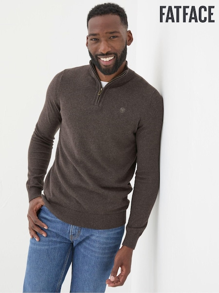 FatFace Rye Brown Half-Neck Jumper (E50156) | €44.50
