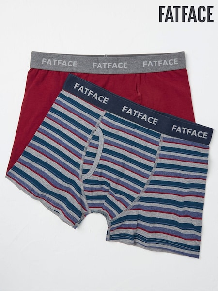 FatFace Red Milford Stripe Boxers 2 Pack (E50171) | €18