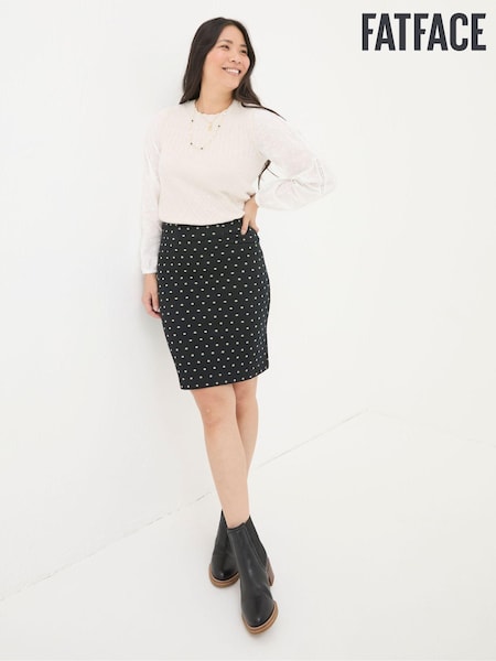 FatFace Jennie Black Metallic Spot Skirt (E50189) | €34