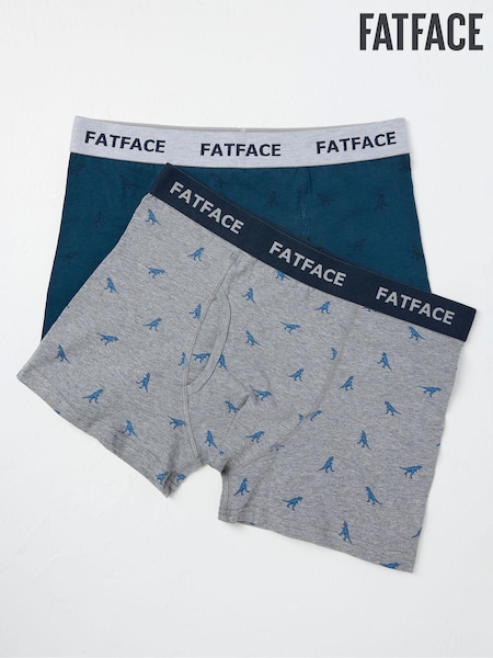 FatFace Grey Dinosaur Boxers 2 Pack (E50197) | €18