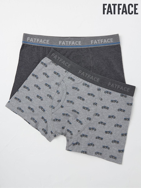 FatFace Grey 2 Pack of Motorbike Boxers (E50239) | €18