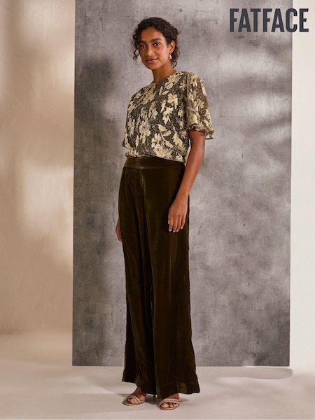FatFace Alba Gold Foil Plisse Top (E50240) | €33