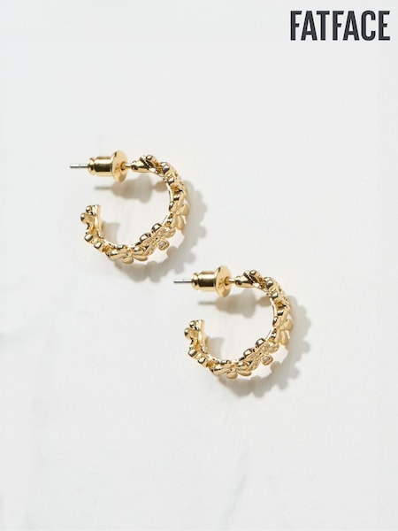 זהב - FatFace Tone Hoops Earrings (E50241) | ‏53‏₪