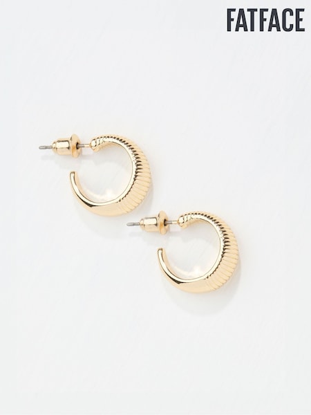 FatFace Gold Tone Textured Hoops Earrings (E50304) | AZN 31