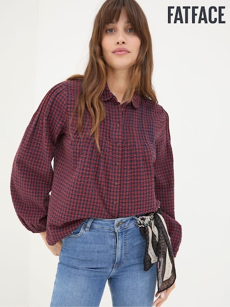 FatFace Elsie Red Gingham Blouse (E50313) | €36.50