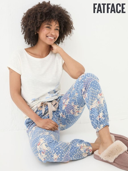 FatFace Horse Print Cream Graphic Pyjama Top (E50357) | €18