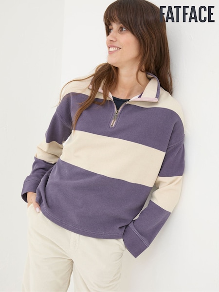 FatFace Airlie Purple Striped Sweat Top (E50358) | €42