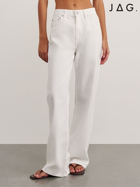 White - Jag Carrie Slouch Denim Wide-leg Jeans