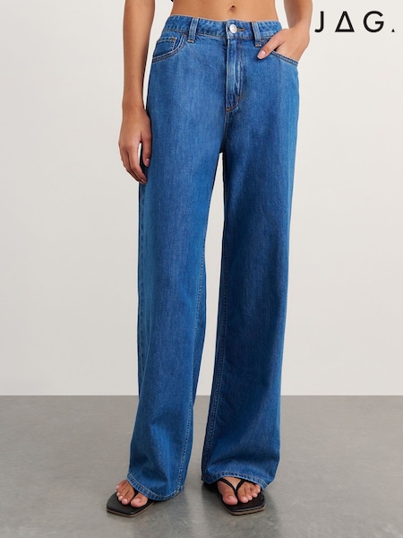 أزرق - Jag Loe Mid-rise Straight Jeans
