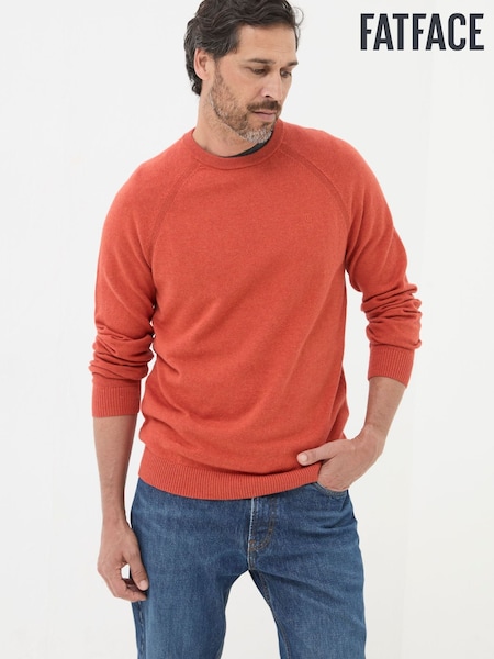 FatFace Rye Orange Cotton Cashmere Crew Neck Jumper (E50435) | €44.50