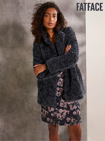 FatFace Maggie Blue Short Teddy Coat (E50450) | €79