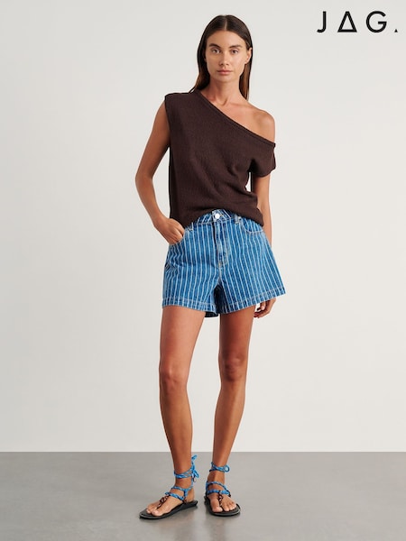 Bleu - Jag Carrie Relaxed Cotton Denim Shorts