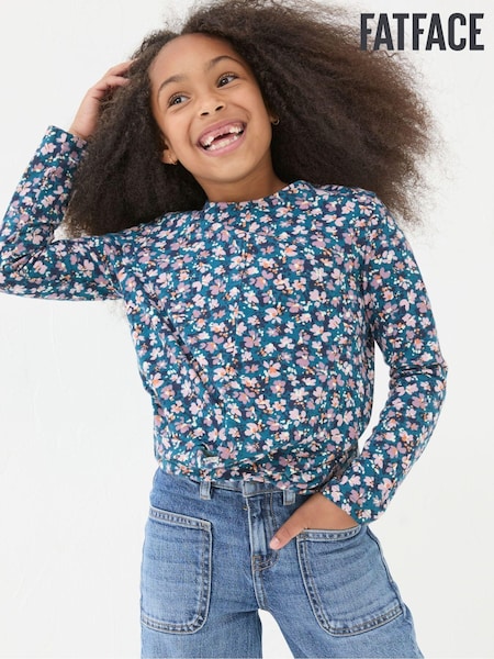 FatFace Blue Floral Knot T Shirt (E50467) | €10.50