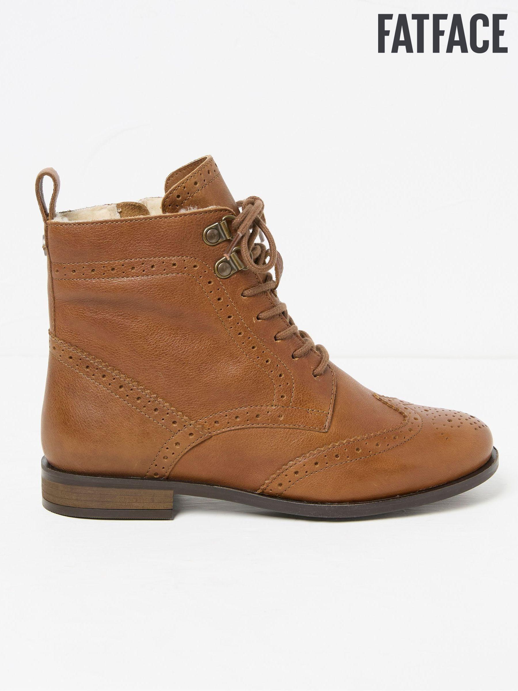Womens tan brogue boots on sale