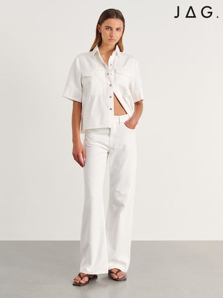 White - Jag Carrie Denim Short Sleeve Shirt