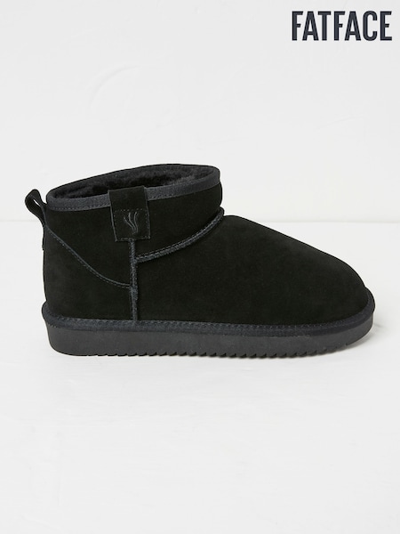 FatFace Maeve Black Mini Boot Slippers (E50493) | ₪249