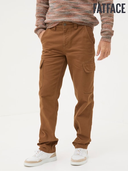 FatFace Brown Tan Canvas Cargo Trousers (E50504) | €84