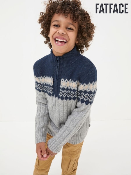 FatFace Grey Half Neck Jumper (E50521) | €23.50