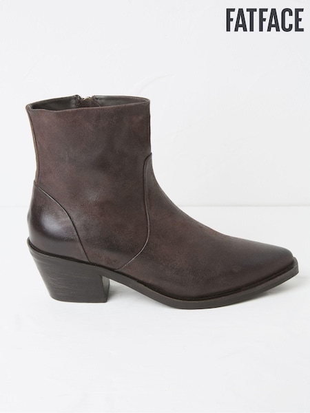 FatFace Leonie Brown Ankle Western Boots (E50563) | €59