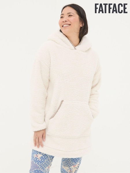 FatFace Snuggle Ivory Borg Hoodie (E50591) | €39.50