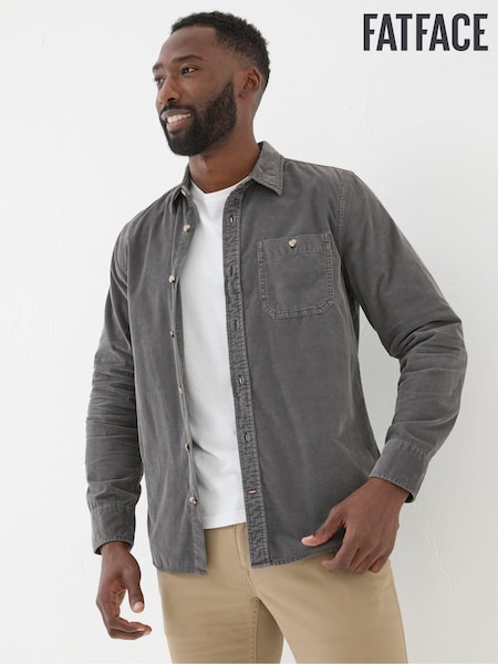 FatFace Grey Long Sleeve Cord Shirt (E50606) | €46