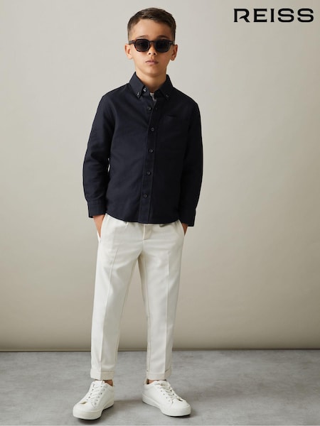 Reiss Navy Greenwich 3-9 yrs Button Down Oxford Shirt (E50675) | €43