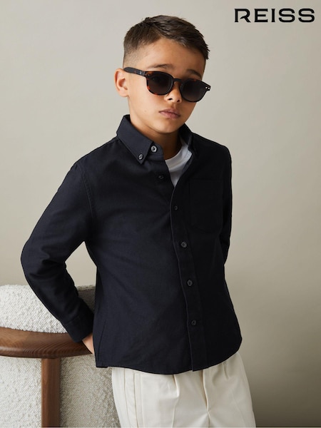 Reiss Navy Greenwich 9-13 yrs Button Down Oxford Shirt (E50678) | €49