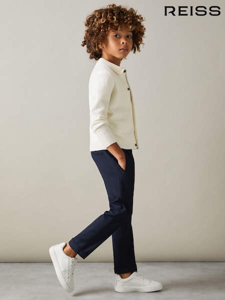 Reiss Off White Lockhurst 3-9 yrs Wool Cable Knit Cardigan (E50697) | ₪277
