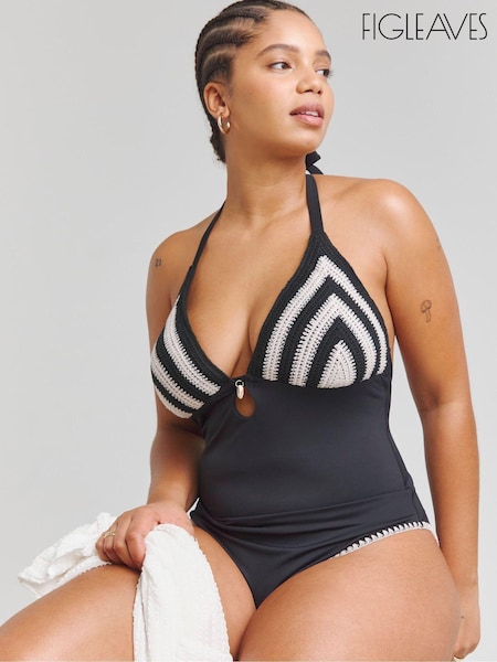 Figleaves Mystical Craft Crochet Black Swimsuit (E50712) | 161 LEI