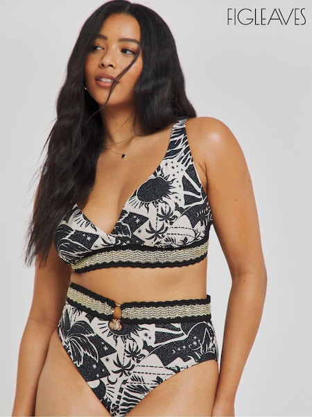 Figleaves Mystical Craft Trim Detail Bikini Black Top (E50717) | 107 LEI